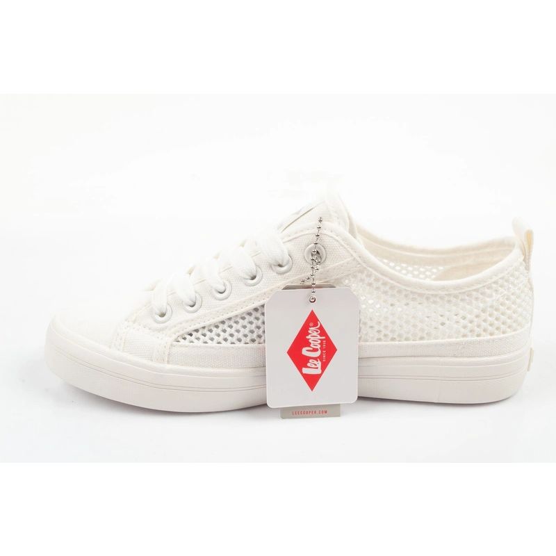 Lee Cooper buty trampki damskie sportowe ażurowe białe na lato wygodne - obrazek 3