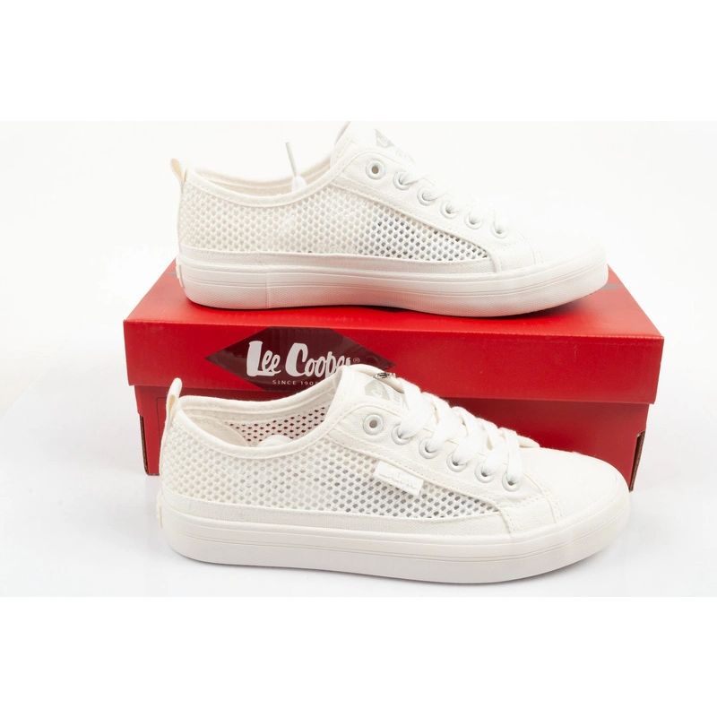 Lee Cooper buty trampki damskie sportowe ażurowe białe na lato wygodne - obrazek 10