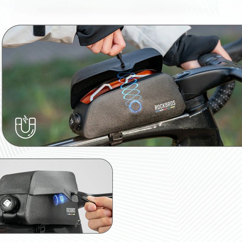 Torba rowerowa Rockbros AS-134 ROAD TO SKY wodoodporna na ramę 0,6 l - czarna - obrazek 17