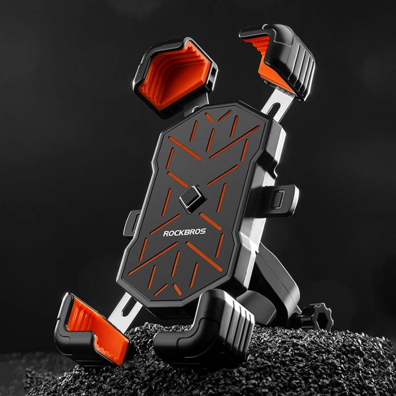 Uchwyt na telefon Rockbros HW-117 zaciskowy na kierownicę - czarno-pomarańczowy - obrazek 10