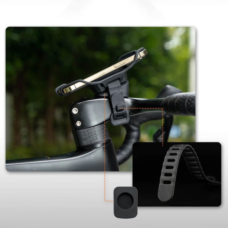 Uchwyt na telefon Rockbros 250015001 zaciskowy silikonowy - czarny - obrazek 5