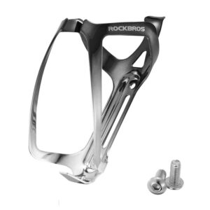 Koszyk na bidon Rockbros RKL02 aluminiowy - czarno-srebrny