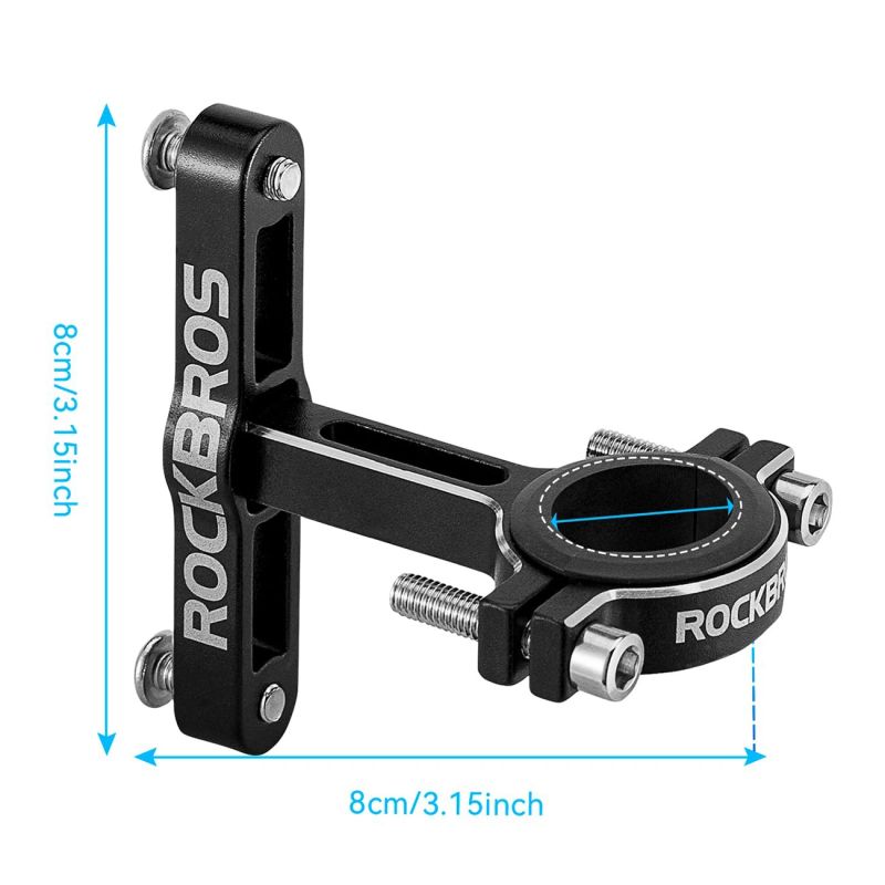 Adapter koszyka na bidon Rockbros KS-416 aluminiowy regulowany - czarny - obrazek 2