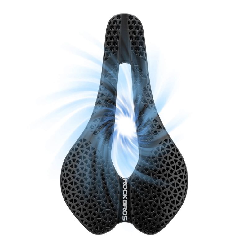 Siodełko rowerowe Rockbros LF0214 anatomiczne 3D wodoodporne - czarne - obrazek 3