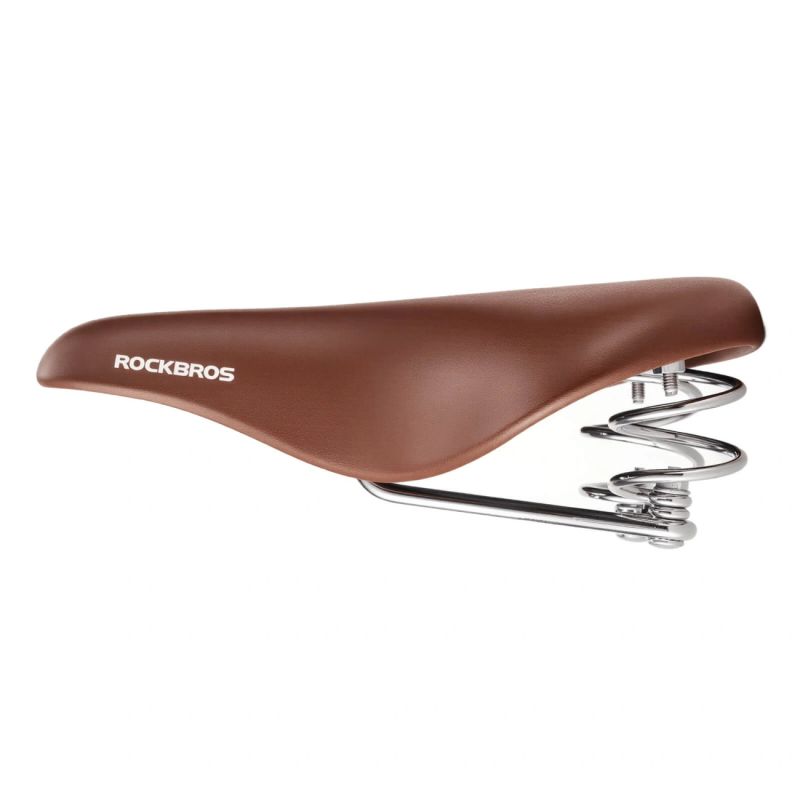 Siodełko rowerowe Rockbros 6800S retro komfortowe - brązowe - obrazek 2