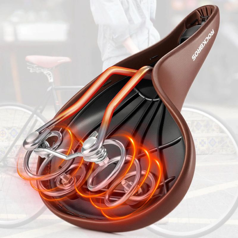 Siodełko rowerowe Rockbros 6800S retro komfortowe - brązowe - obrazek 9