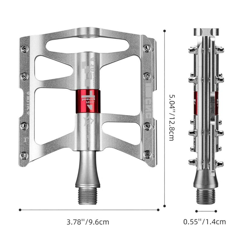 Pedały rowerowe Rockbros JT410 4.10 4 łożyska - srebrne - obrazek 4