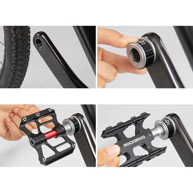 Pedały rowerowe Rockbros K3462F-BK odłączane z szybkozłączem - czarne - obrazek 3