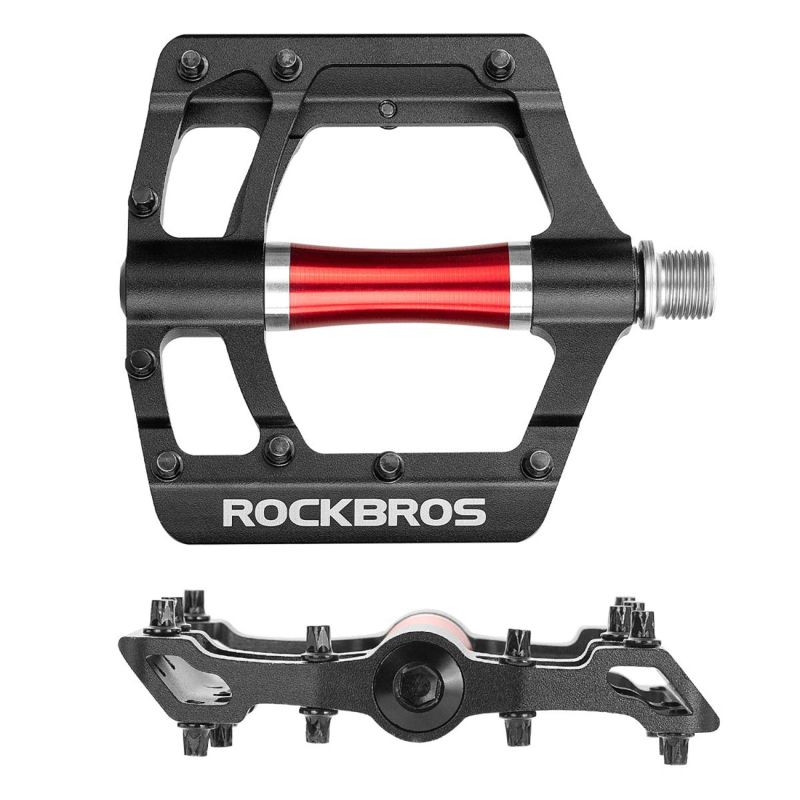 Pedały rowerowe Rockbros 2020-12CBK platformowe aluminiowe - czarne - obrazek 5