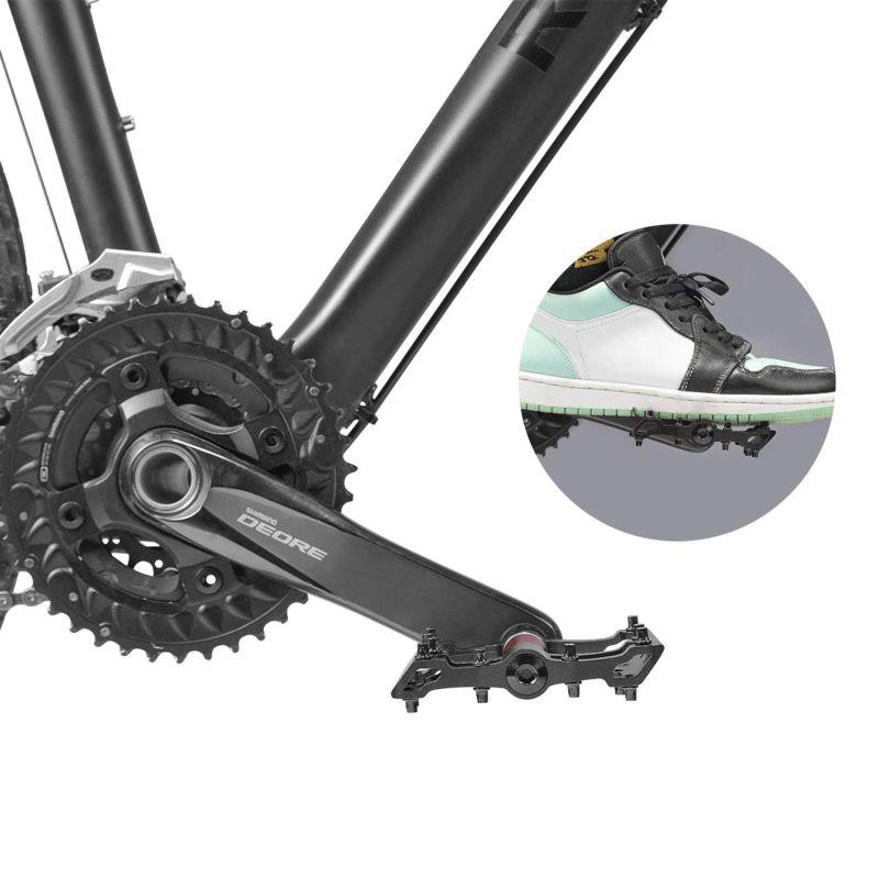 Pedały rowerowe Rockbros 2020-12CBK platformowe aluminiowe - czarne - obrazek 6