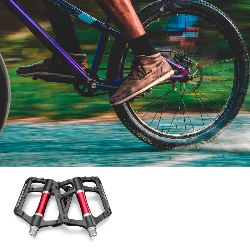 Pedały rowerowe Rockbros 2020-12CBK platformowe aluminiowe - czarne - obrazek 7