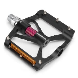 Pedały rowerowe Rockbros K307PT aluminiowe odblaskowe platformowe - czarne