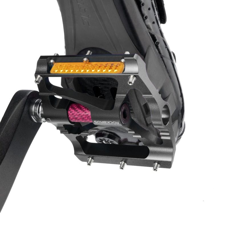 Pedały rowerowe Rockbros K307PT aluminiowe odblaskowe platformowe - czarne - obrazek 5