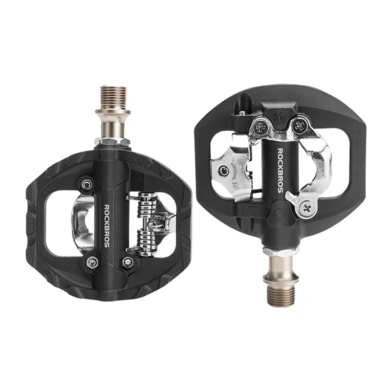 Pedały rowerowe Rockbros M108 nylonowe half-lock dwustronne - czarne