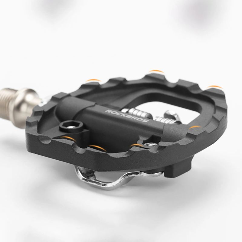 Pedały rowerowe Rockbros M108 nylonowe half-lock dwustronne - czarne - obrazek 3