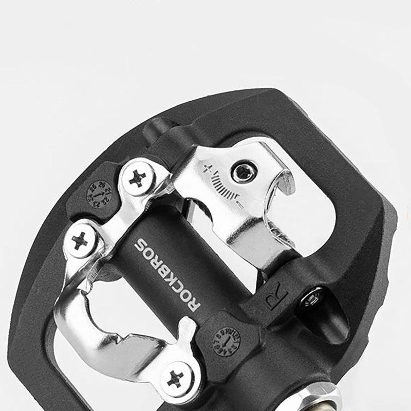 Pedały rowerowe Rockbros M108 nylonowe half-lock dwustronne - czarne - obrazek 4