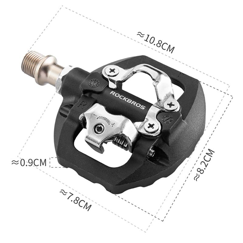 Pedały rowerowe Rockbros M108 nylonowe half-lock dwustronne - czarne - obrazek 8