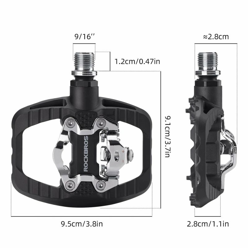 Pedały rowerowe Rockbros PD303 platformowe half-lock - czarne - obrazek 2
