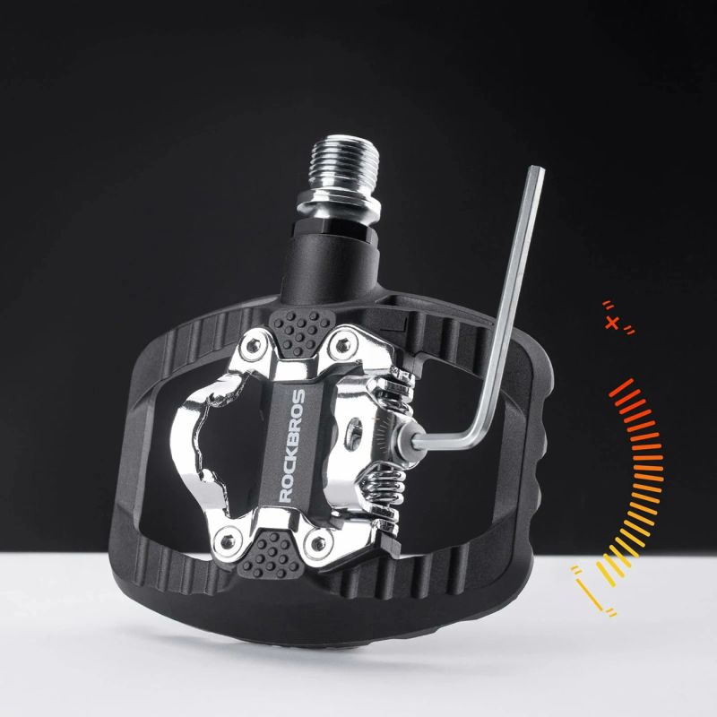 Pedały rowerowe Rockbros PD303 platformowe half-lock - czarne - obrazek 4