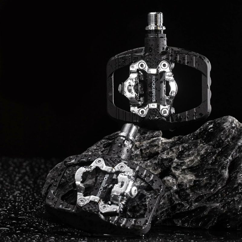 Pedały rowerowe Rockbros PD303 platformowe half-lock - czarne - obrazek 6