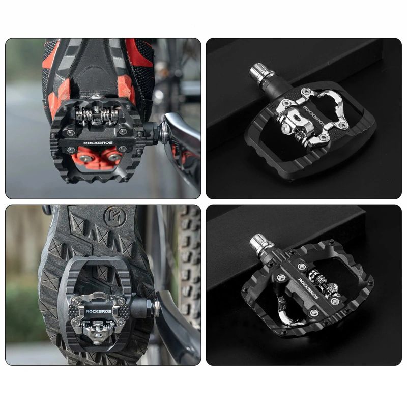Pedały rowerowe Rockbros PD303 platformowe half-lock - czarne - obrazek 7