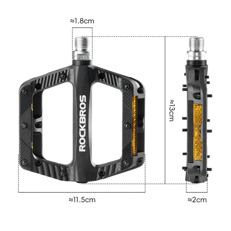 Pedały rowerowe Rockbros BP2501 oblaskowe nylonowe - czarne - obrazek 2