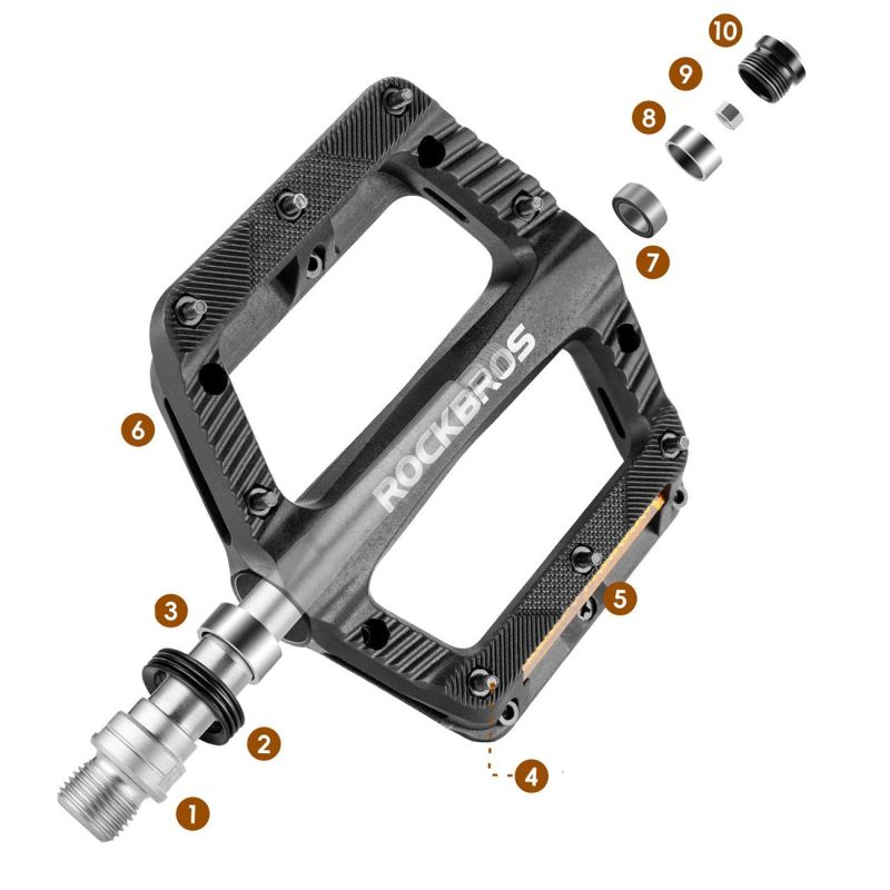 Pedały rowerowe Rockbros BP2501 oblaskowe nylonowe - czarne - obrazek 3