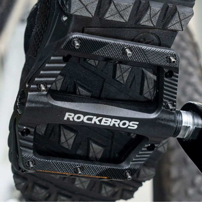 Pedały rowerowe Rockbros BP2501 oblaskowe nylonowe - czarne - obrazek 4
