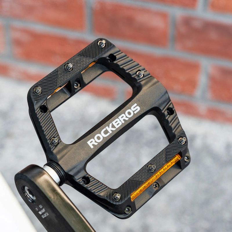 Pedały rowerowe Rockbros BP2501 oblaskowe nylonowe - czarne - obrazek 5