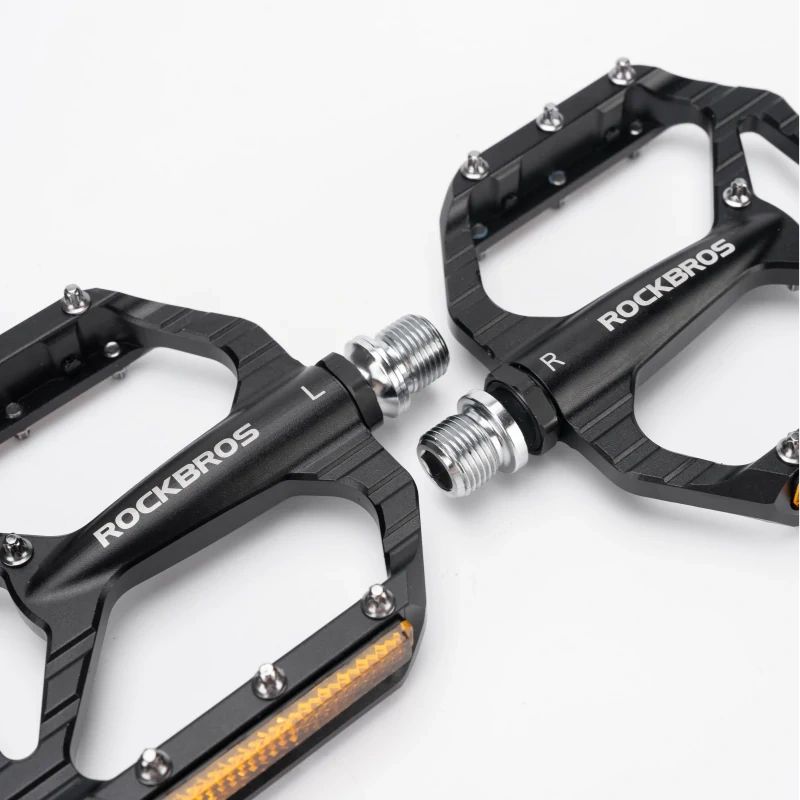 Pedały rowerowe Rockbros C700 platformowe odblaskowe aluminiowe - czarne - obrazek 4