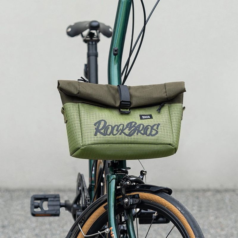 Torba rowerowa Rockbros W020-1 na kierownicę składana - zielona - obrazek 2