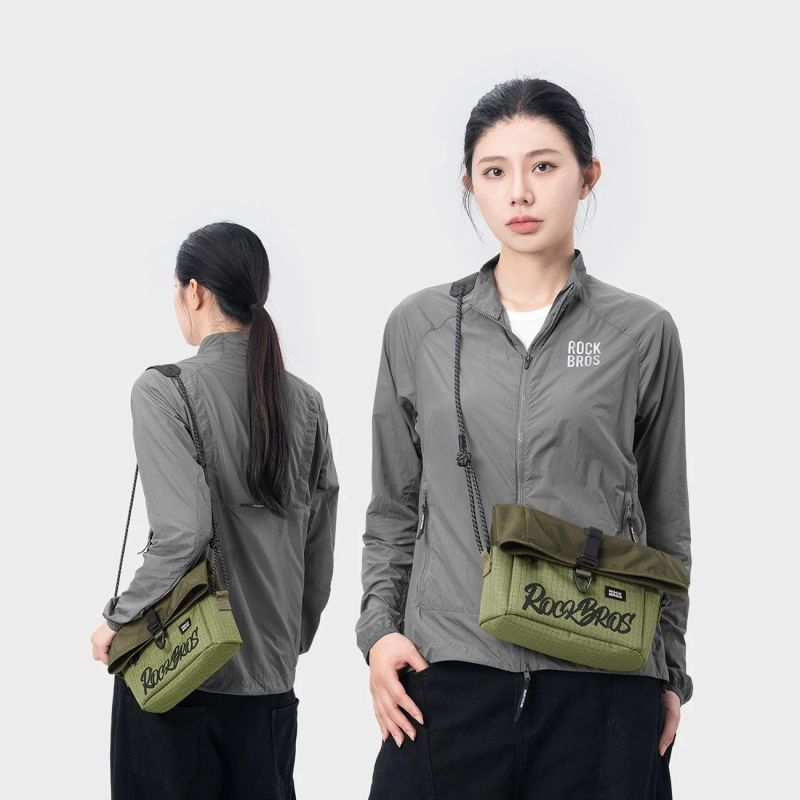 Torba rowerowa Rockbros W020-1 na kierownicę składana - zielona - obrazek 8