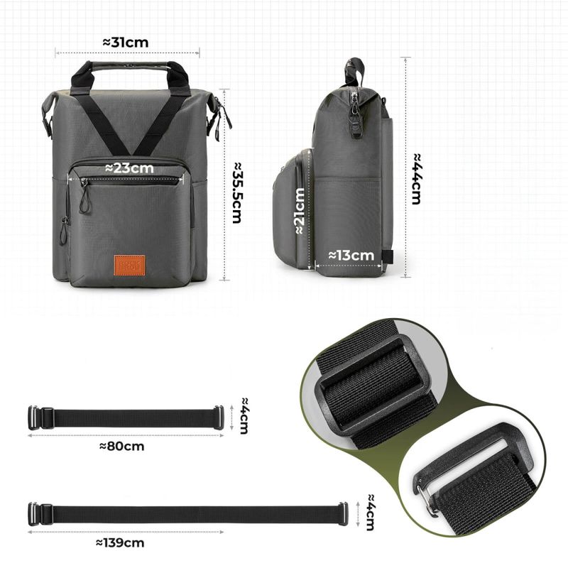 Plecak Rockbros H43 do roweru składanego Brompton - szary - obrazek 4
