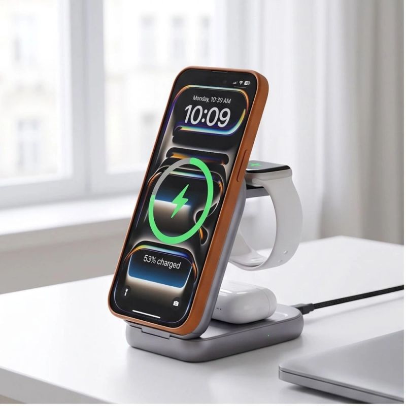 Ładowarka indukcyjna Tech-Protect A53 3in1 MagSafe 25W QI2.2 - ciemnoszara - obrazek 7