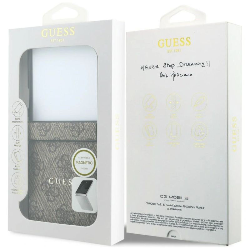 Etui Guess 4G Classic MagSafe na Samsung Galaxy Z Flip 8 - brązowe - obrazek 8