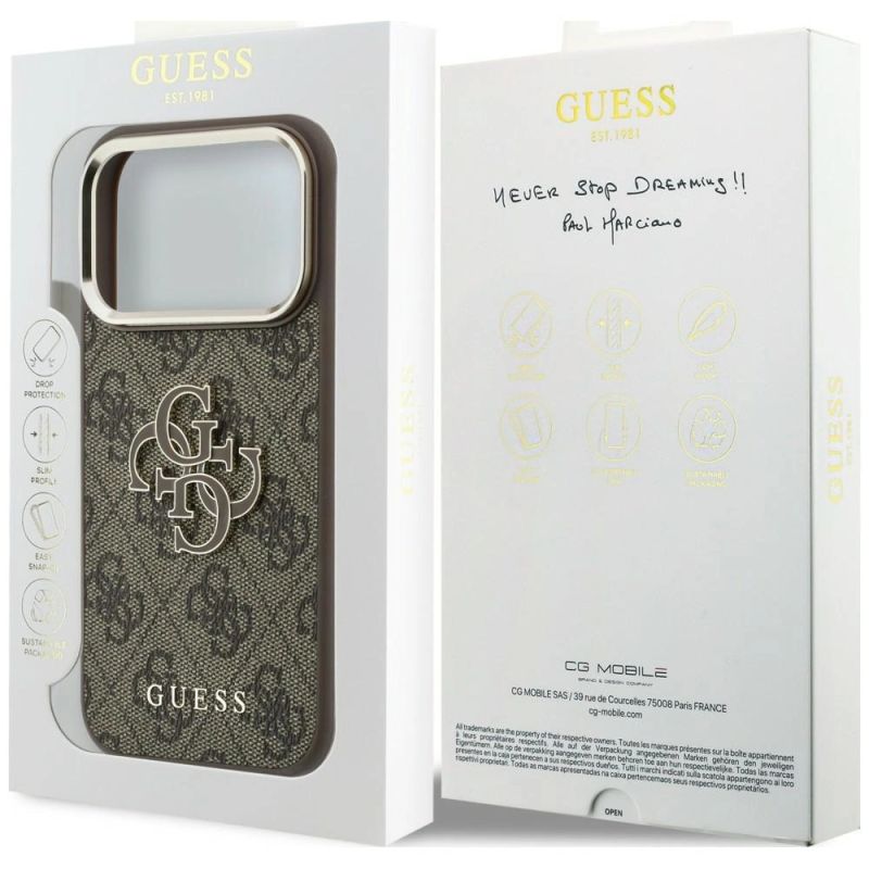 Etui Guess 4G & Big Resin Logo na iPhone 17 Pro / 18 Pro - brązowe - obrazek 8