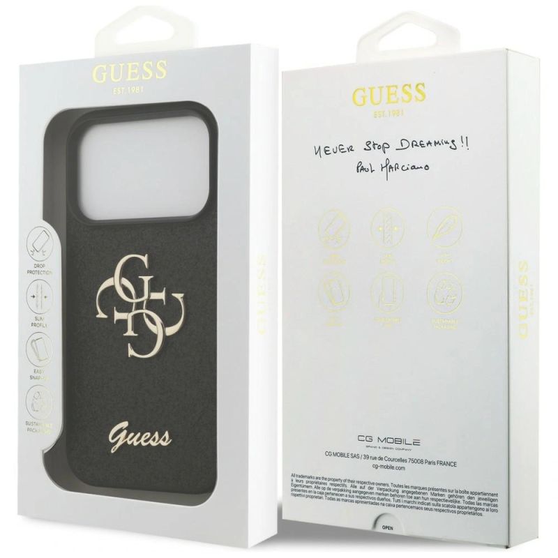 Etui Guess Fixed Glitter Big 4G na iPhone 17 Pro / 18 Pro - czarne - obrazek 8