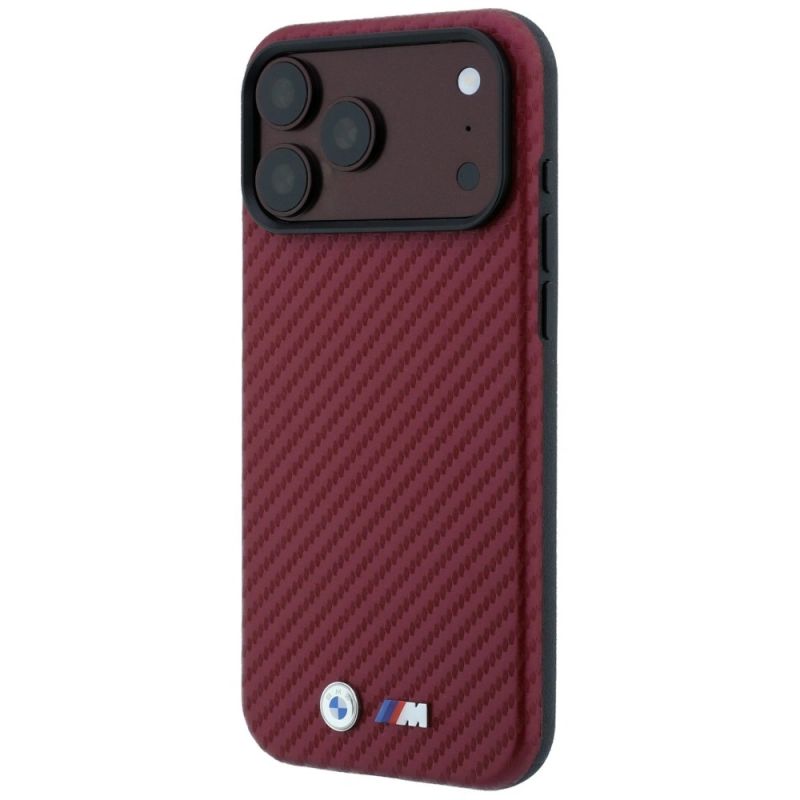 Etui BMW M Carbon Metal Logo MagSafe na iPhone 17 Pro Max / 18 Pro Max - bordowe - obrazek 2