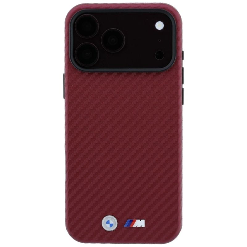 Etui BMW M Carbon Metal Logo MagSafe na iPhone 17 Pro Max / 18 Pro Max - bordowe - obrazek 3