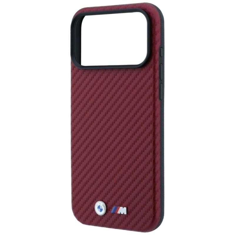 Etui BMW M Carbon Metal Logo MagSafe na iPhone 17 Pro Max / 18 Pro Max - bordowe - obrazek 6