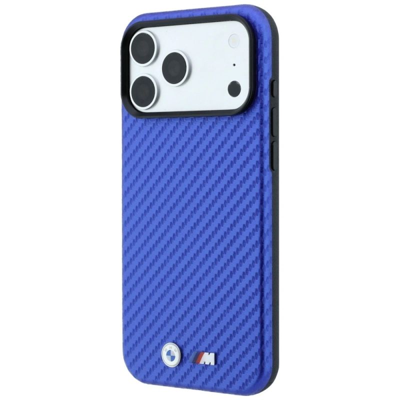 Etui BMW M Carbon Metal Logo MagSafe na iPhone 17 Pro Max / 18 Pro Max - niebieskie - obrazek 2