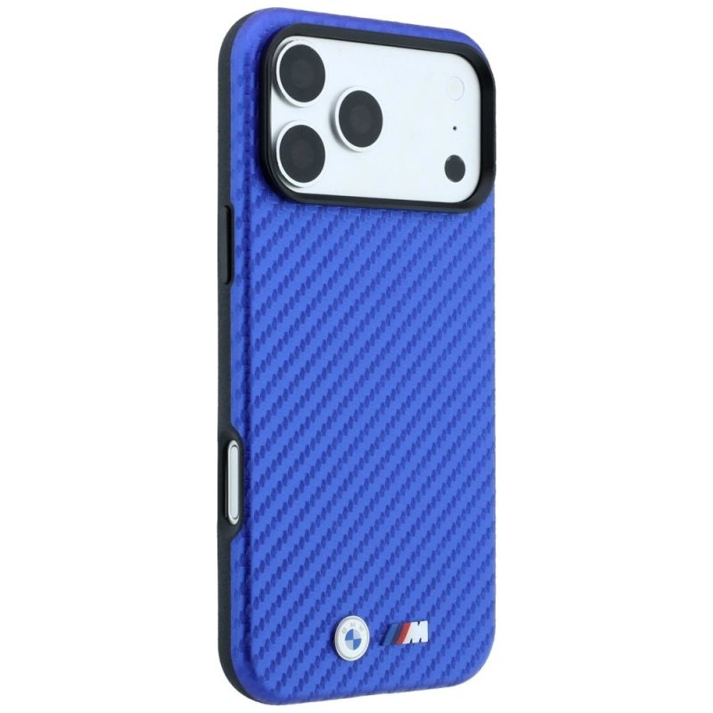 Etui BMW M Carbon Metal Logo MagSafe na iPhone 17 Pro Max / 18 Pro Max - niebieskie - obrazek 4