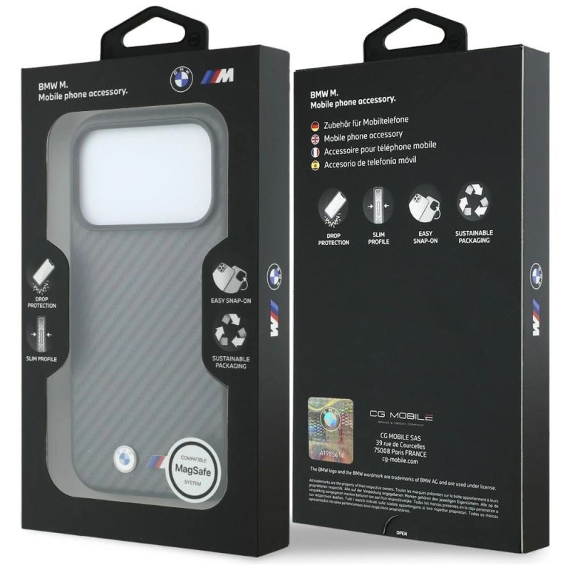 Etui BMW M Carbon Metal Logo MagSafe na iPhone 17 Pro Max / 18 Pro Max - szare - obrazek 8