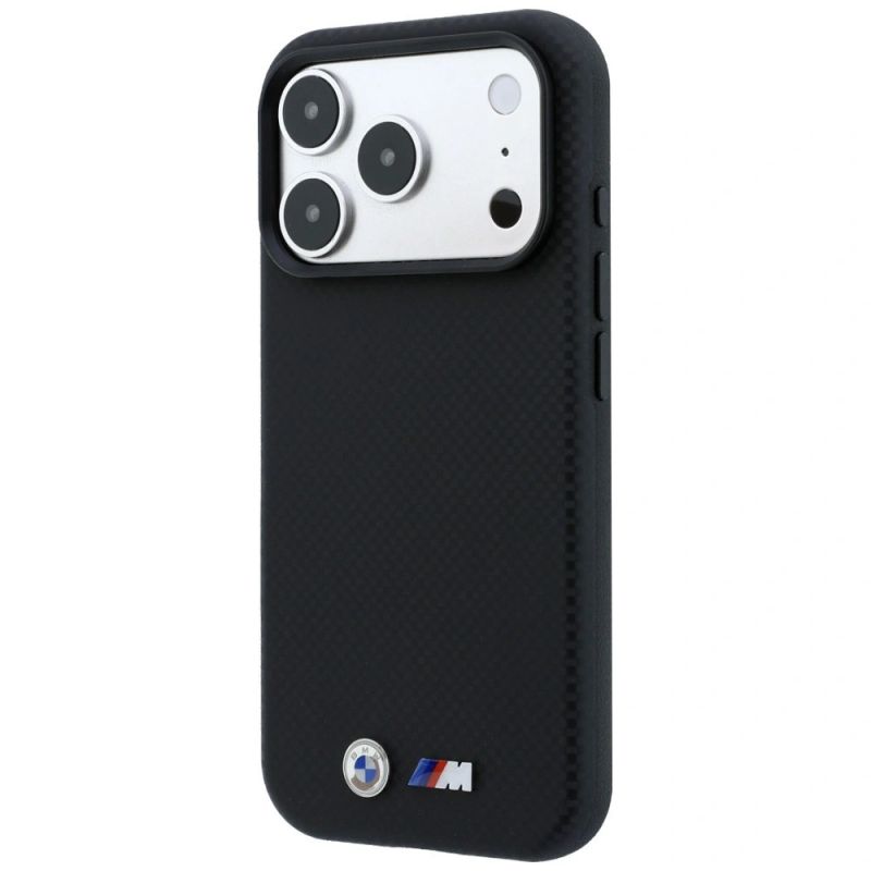 Etui BMW M Quadrille Kevlar Metal Logo MagSafe na iPhone 17 Pro Max / 18 Pro Max - czarne - obrazek 2