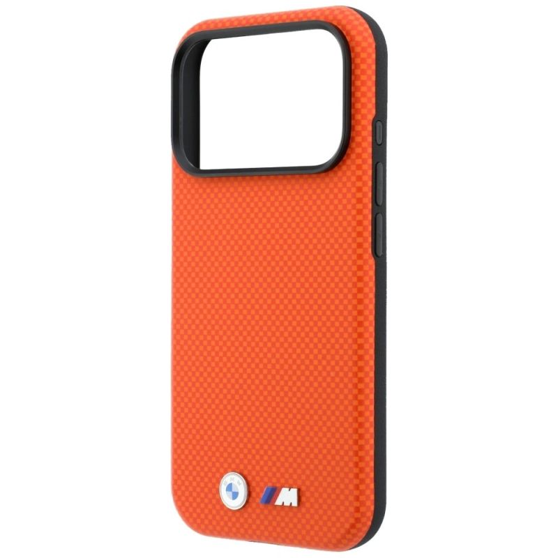 Etui BMW M Quadrille Kevlar Metal Logo MagSafe na iPhone 17 Pro Max / 18 Pro Max - pomarańczowe - obrazek 6