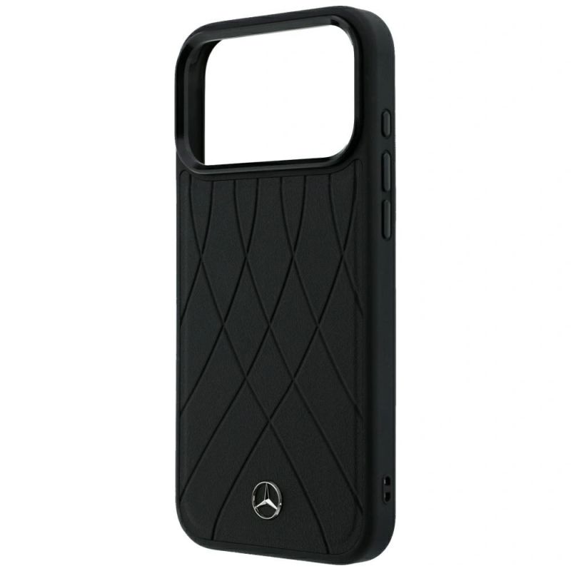 Etui Mercedes Leather Crossed Lines MagSafe na iPhone 17 Pro Max / 18 Pro Max - czarne - obrazek 6