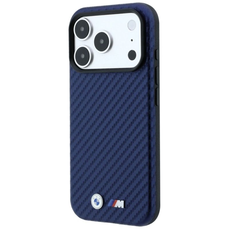 Etui BMW M Carbon Metal Logo MagSafe na iPhone 17 Pro Max / 18 Pro Max - granatowe - obrazek 2