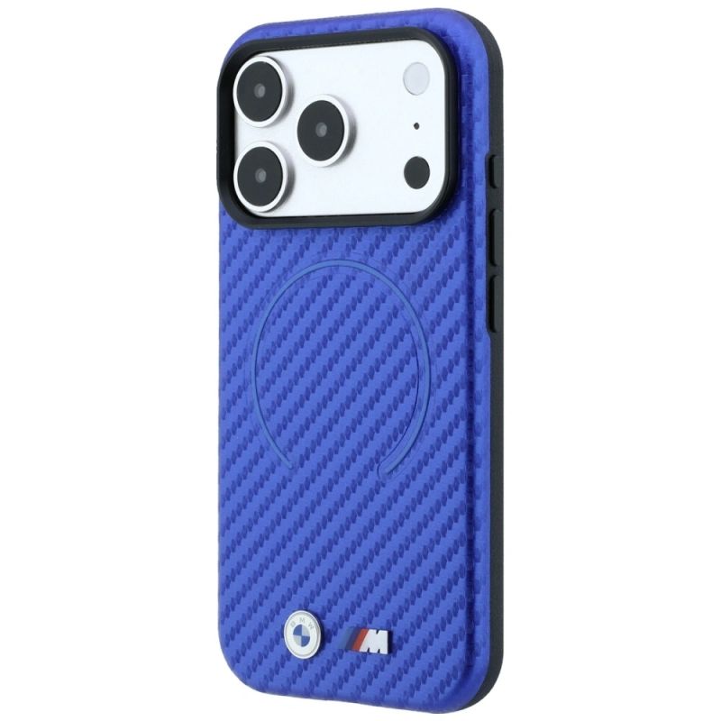 Etui BMW M Carbon Printed Ring MagSafe na iPhone 17 Pro / 18 Pro - niebieskie - obrazek 2