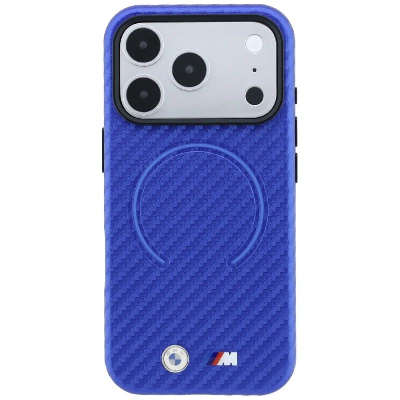 Etui BMW M Carbon Printed Ring MagSafe na iPhone 17 Pro / 18 Pro - niebieskie - obrazek 3