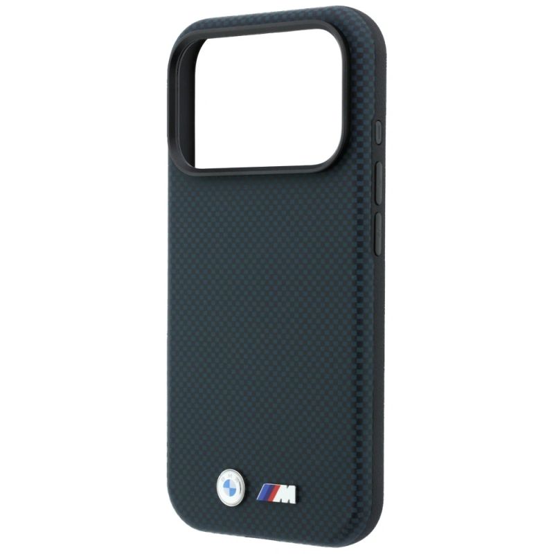 Etui BMW M Quadrille Kevlar Metal Logo MagSafe na iPhone 17 Pro / 18 Pro - granatowe - obrazek 6